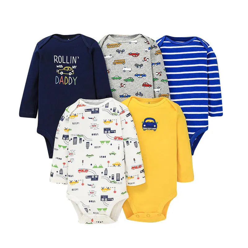 IYEAL 5PCS/lot Baby Boys Clothing Girls Bodysuits Long Sleeve 100% Cotton Baby Clothes 0-24 Months Newborn Body Bebe Jumpsuit