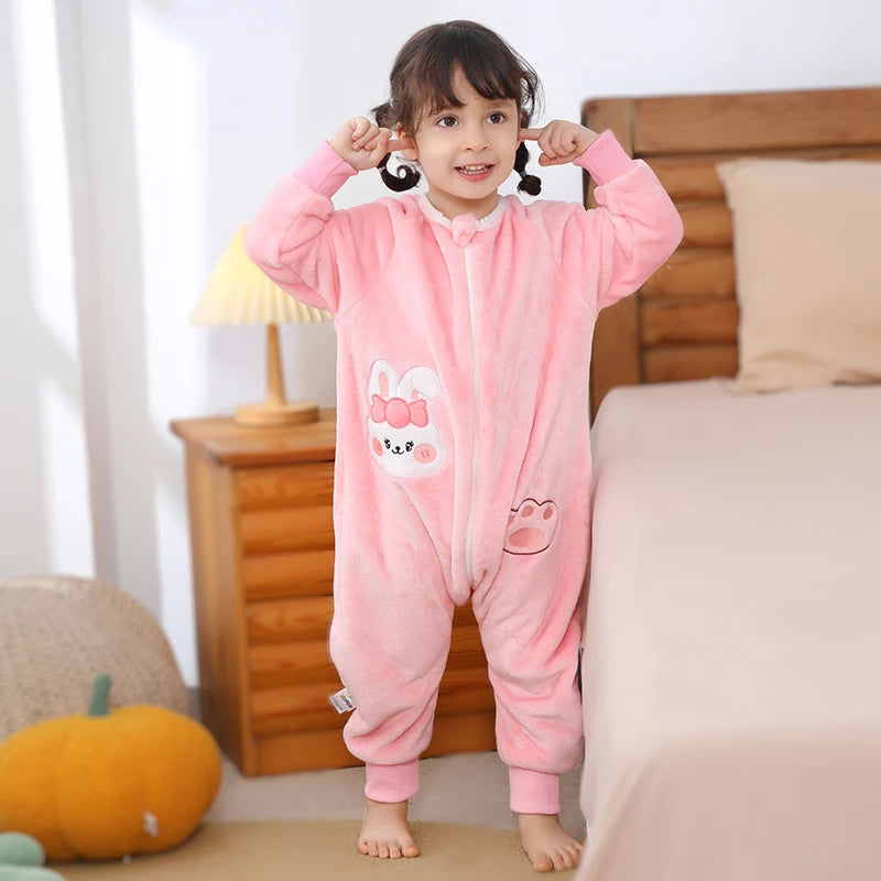 MICHLEY Baby Sleeping Bag Flannel Children Pajamas Warm Winter Clothes Toddler Sack Sleepsack Bedding For Girls Boys Kids 1-6T