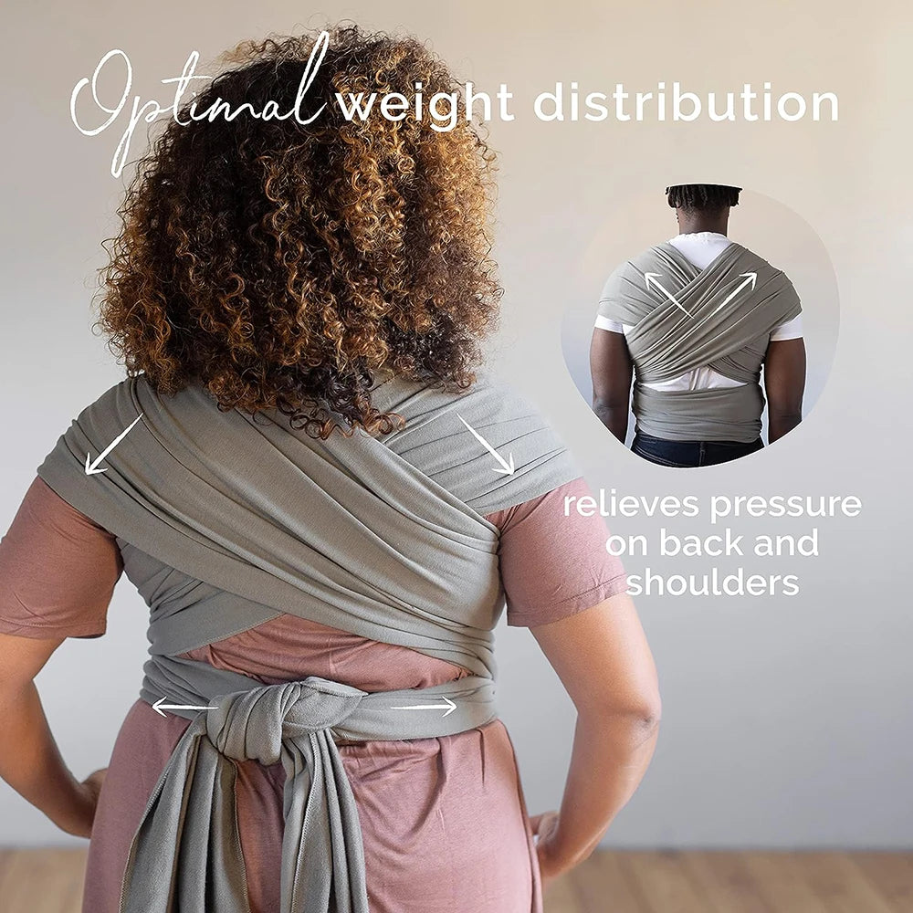 Cotton Baby Wrap Carrier Newborn to Toddler Stretchy Cotton Travel Baby Wrap Carrier Baby Sling 0-36 Months