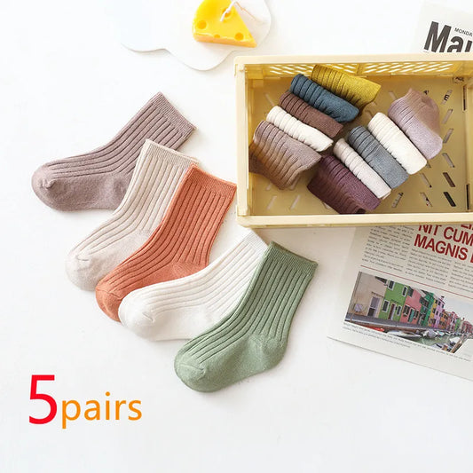 Lawadka 5Pairs/set Kids Girls Boys Socks Cotton Soft Children's Socks Fashion Socks For Girls Boys Autumn Winter New 0 to 5Years