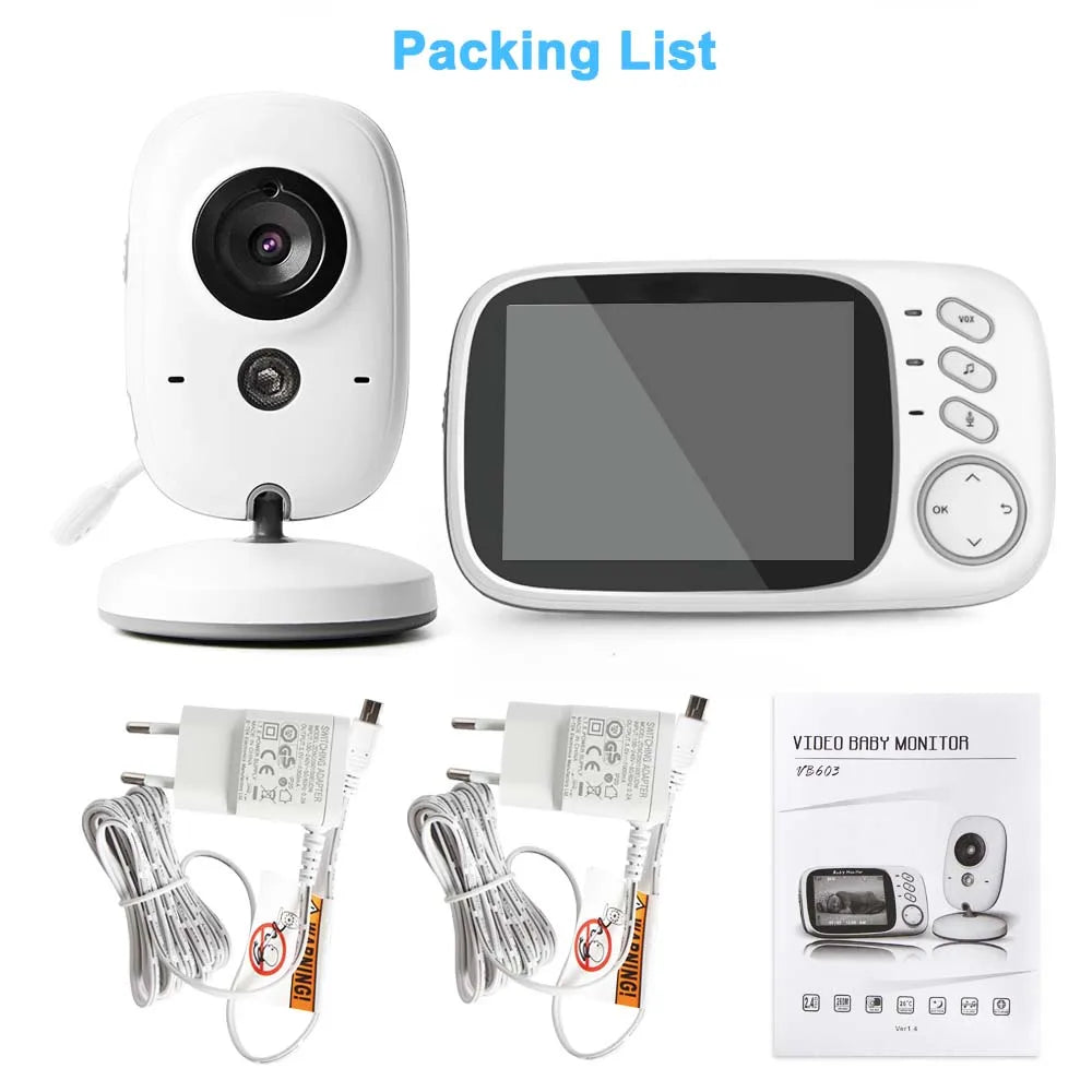 VB603 3.2'' Video Baby Monitor Two-way Audio Night Vision 2.4G Mother Kids Pet Surveillance Camera Temperature Monitoring Screen