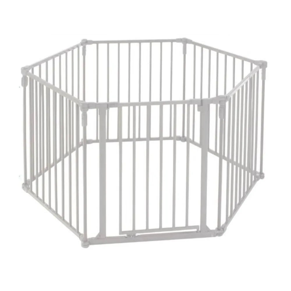 3 in 1 Metal Superyard 8 Panel Playpen or Extra Wide Fence, 199" Wide. Wall Mount 19 sq ft play yard (30" tall, Taupe)