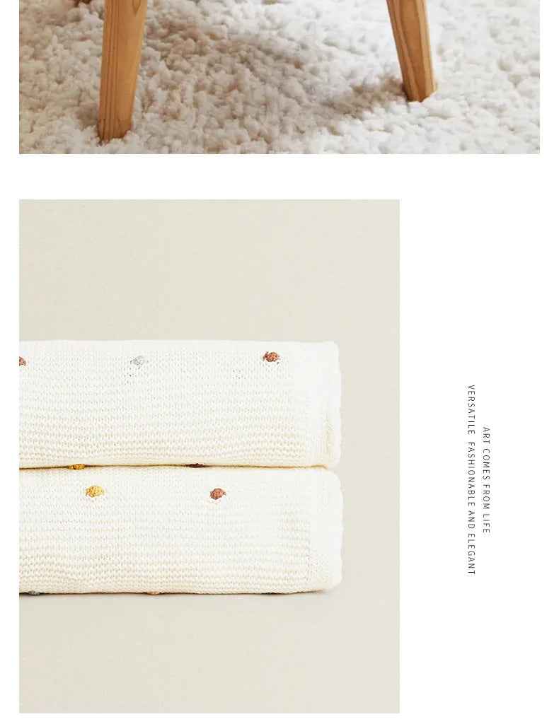 Knitted Baby Blanket Newborn Nordic Throw Blankets For Sofa Cotton Soft Swaddle Blankets For Girl Boy Infant Sleeping Cover