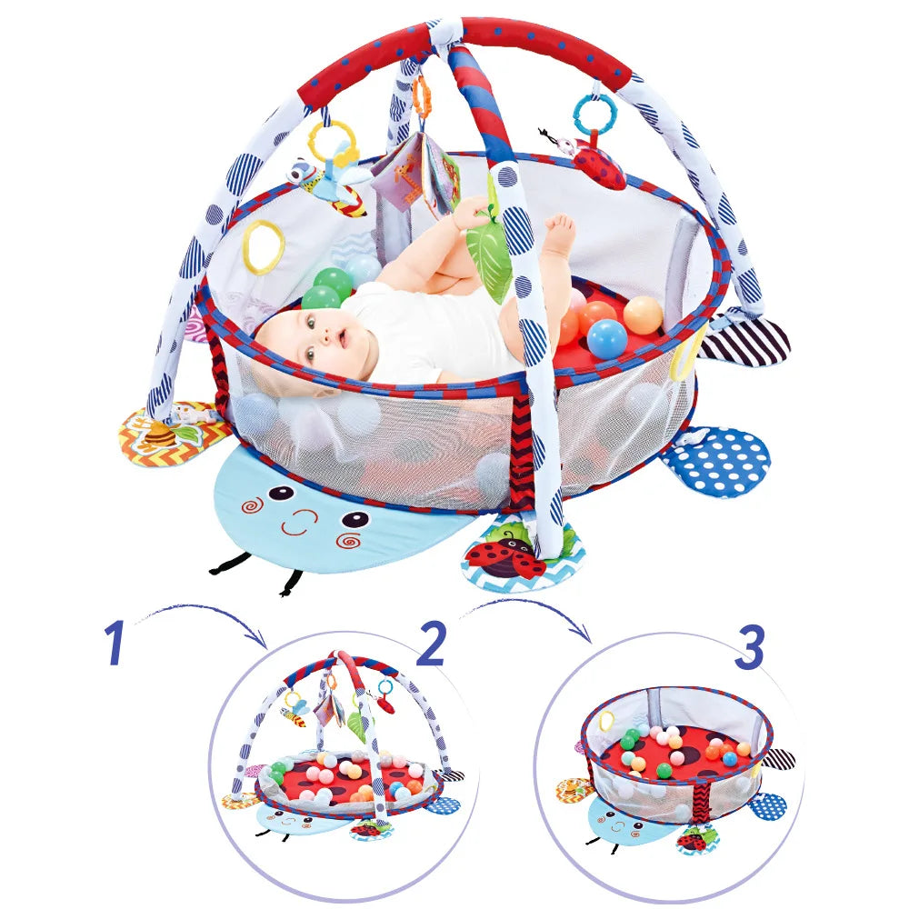 Baby 3-in-1 Fitness Rack Game Blanket Manufacturers Cartoon Animal Crawling Floor Mat Turtle Ocean Ball Pool Comfort