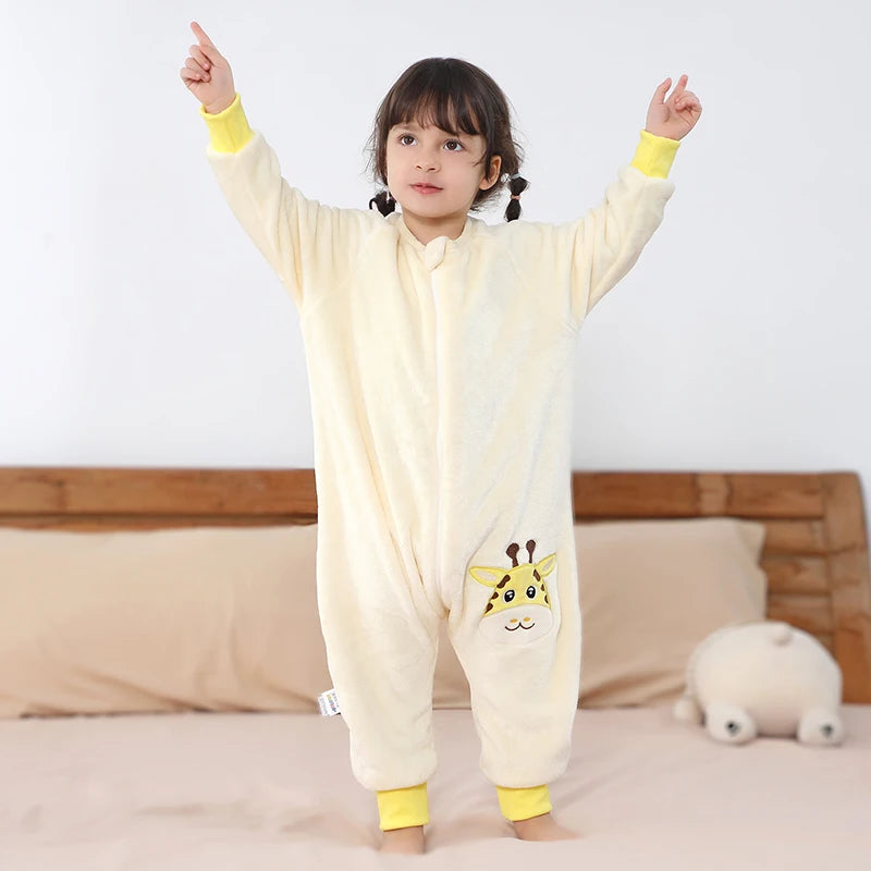 MICHLEY Baby Sleeping Bag Flannel Children Pajamas Warm Winter Clothes Toddler Sack Sleepsack Bedding For Girls Boys Kids 1-6T