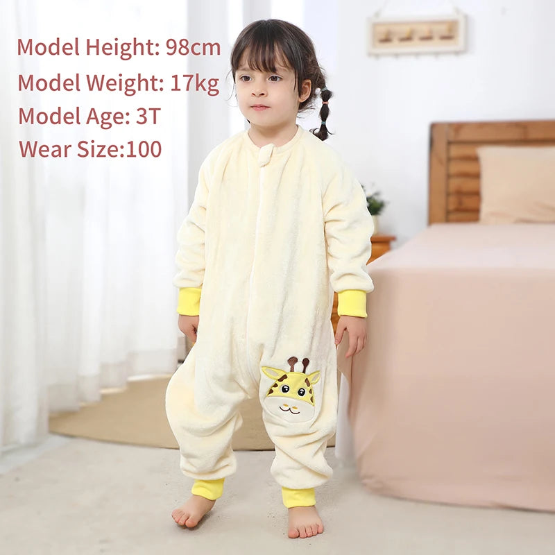 MICHLEY Baby Sleeping Bag Flannel Children Pajamas Warm Winter Clothes Toddler Sack Sleepsack Bedding For Girls Boys Kids 1-6T