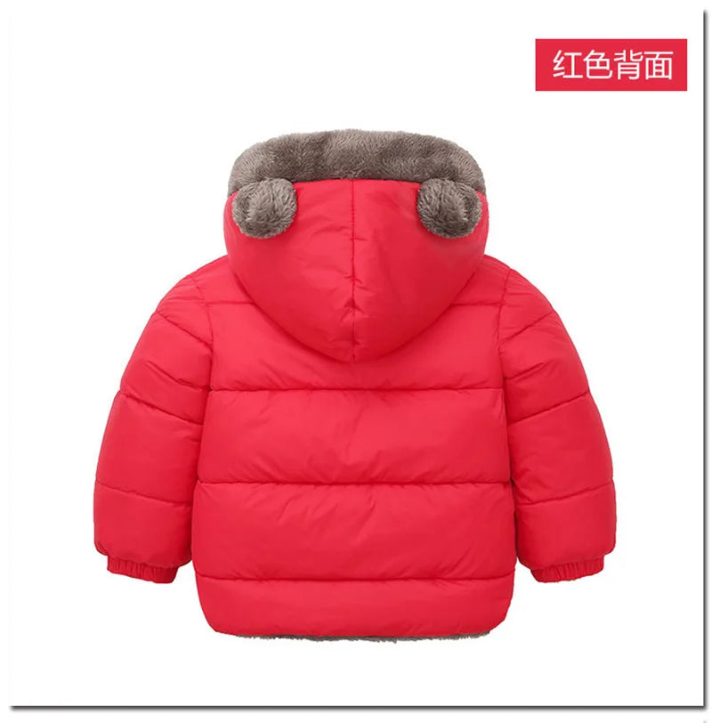 Baby Boys Girls Thick Jackets Winter Hooded Cotton Outerwear Children's Cashmere Padded Fleece Coat Kids Warm Snowsuit Clothes