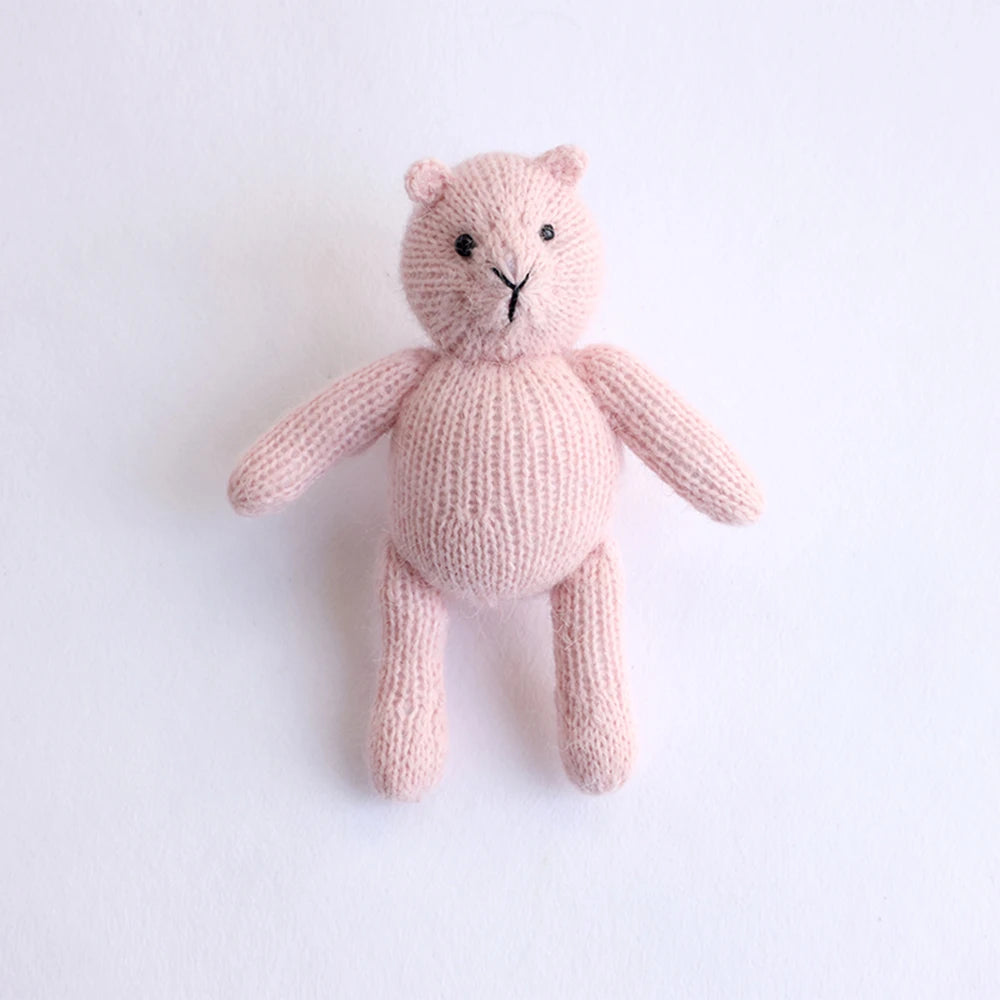 Handmade Knitted Teddy Bear Dolls Photography Toy Mohair Cute Crochet Animal Image Doll Studio Photo Shooting Props Accessories