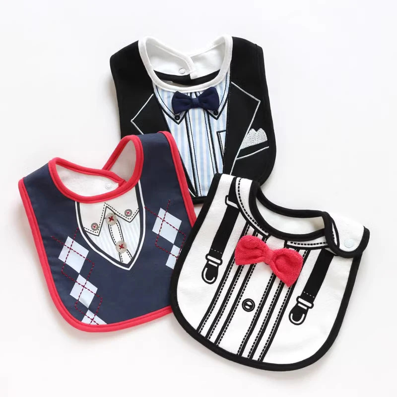 Full term newborn baby three-dimensional bow tie, saliva towel, waterproof gentleman bib, male baby soft rice bag, waterproof