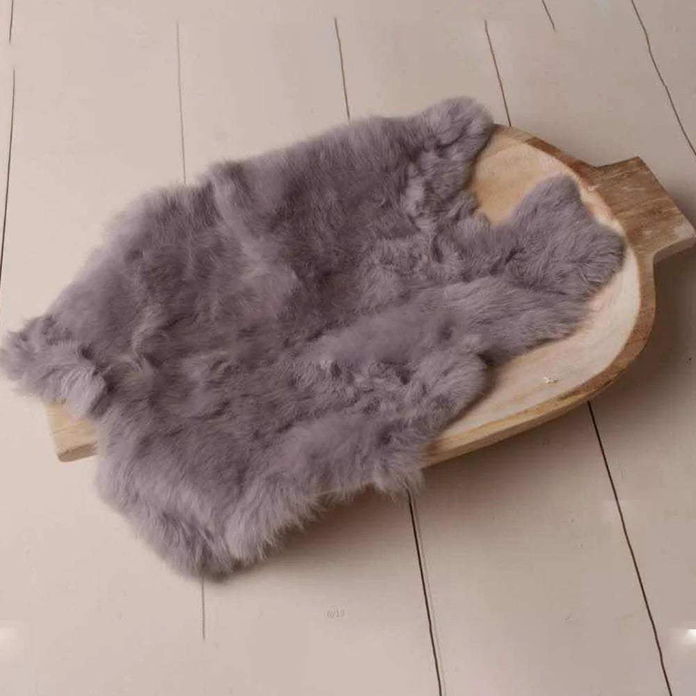 16 Colours Rabbit Fur Blankets of Newborn Photography Props Basket Filling Props Blanket Bunny Wool Background Photo Accessories