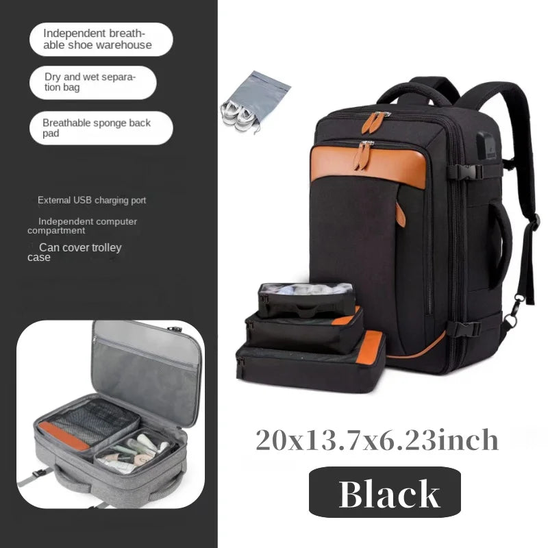 40L Large Capacity Travel Backpack 5-piece Set Expandable Large Luggage Backpack Multifunctional Waterproof Travel Bag