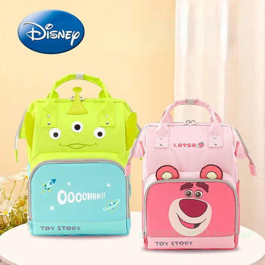 Disney Strawberry Bear Original New Diaper Bag Backpack Luxury Brand Baby Diaper Bag Backpack Cartoon Baby Bag Multi Functional