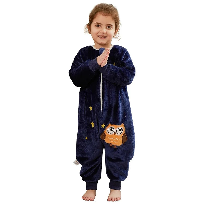 MICHLEY Baby Sleeping Bag Flannel Children Pajamas Warm Winter Clothes Toddler Sack Sleepsack Bedding For Girls Boys Kids 1-6T