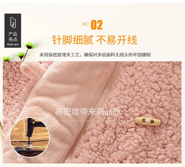 Autumn Winter Baby Girl Clothes Korean Cartoon Cute Hooded Warm Thick Fleece Lamb Wool Outerwear Kids Coat Toddler Jackets BC515