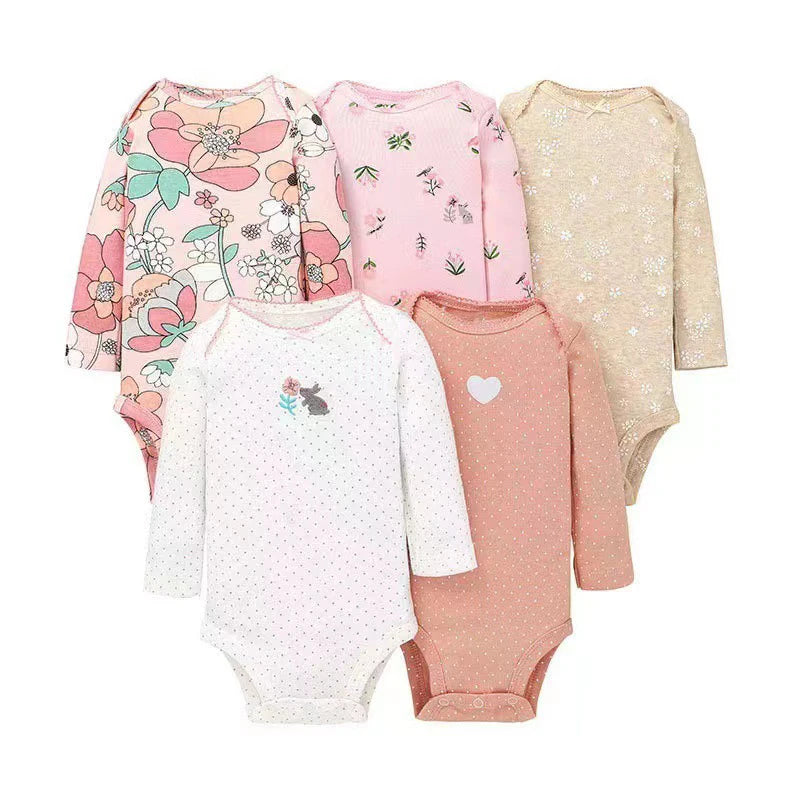 IYEAL Baby Boys Girls Bodysuits 5PCS/lot Long Sleeve 100% Cotton Babies Clothes 0-24 Months Newborn Body Bebe Jumpsuit Clothing