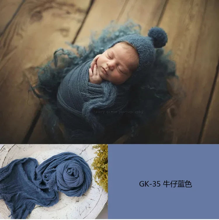 40x180cm Newborn Photography Props Soft High Stretchable Baby Wraps Cotton Swaddling Photo Basket Backdrop Babies Accessories