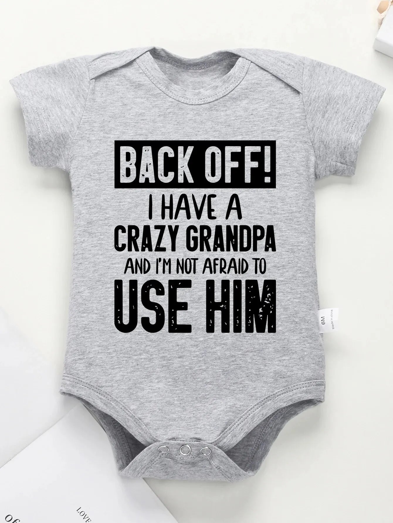 I Have a Crazy Grandpa Funny Newborn Boy Clothes Fine Print 100% Cotton Infant Onesies Cozy Skin-friendly Baby Romper Pajamas