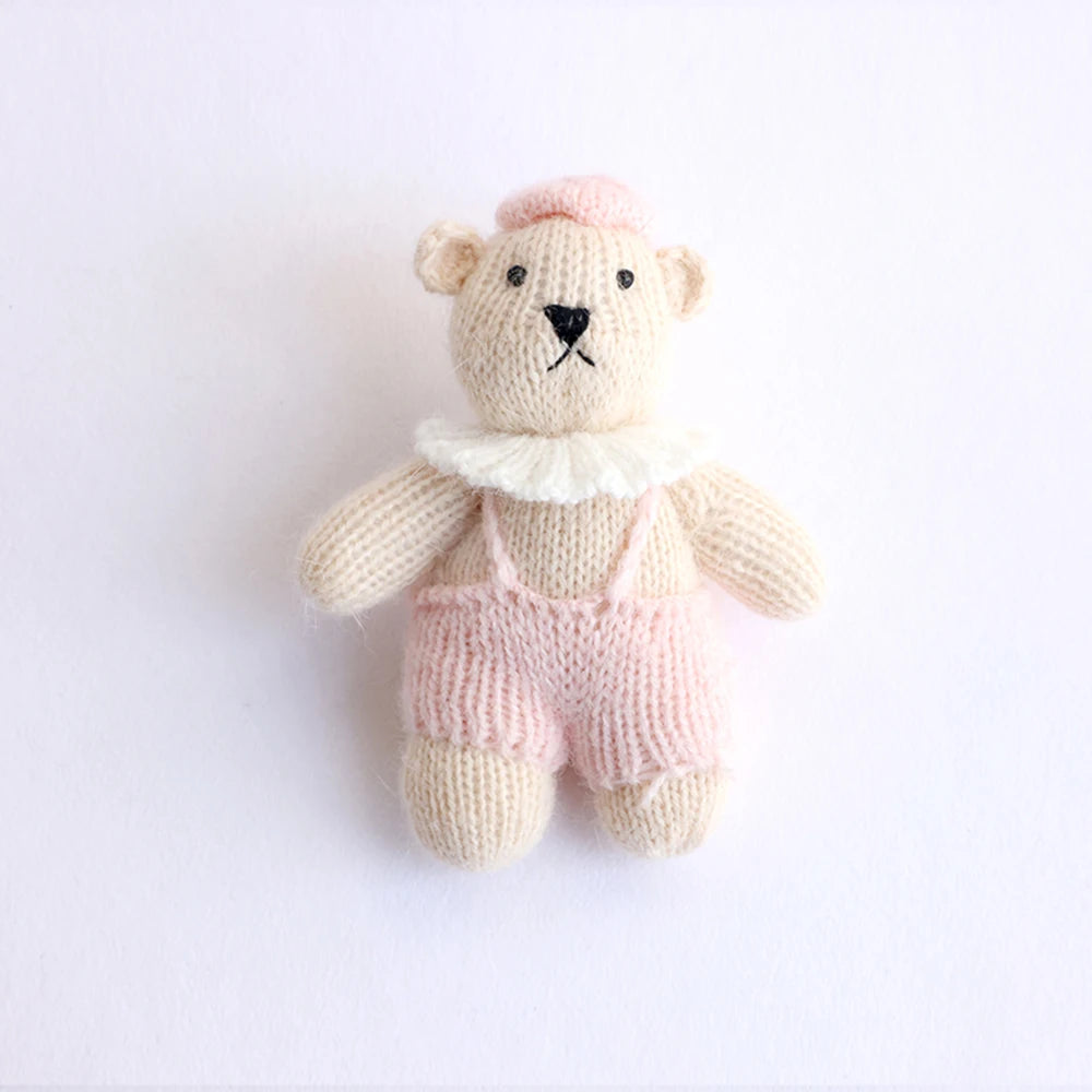 Handmade Knitted Teddy Bear Dolls Photography Toy Mohair Cute Crochet Animal Image Doll Studio Photo Shooting Props Accessories