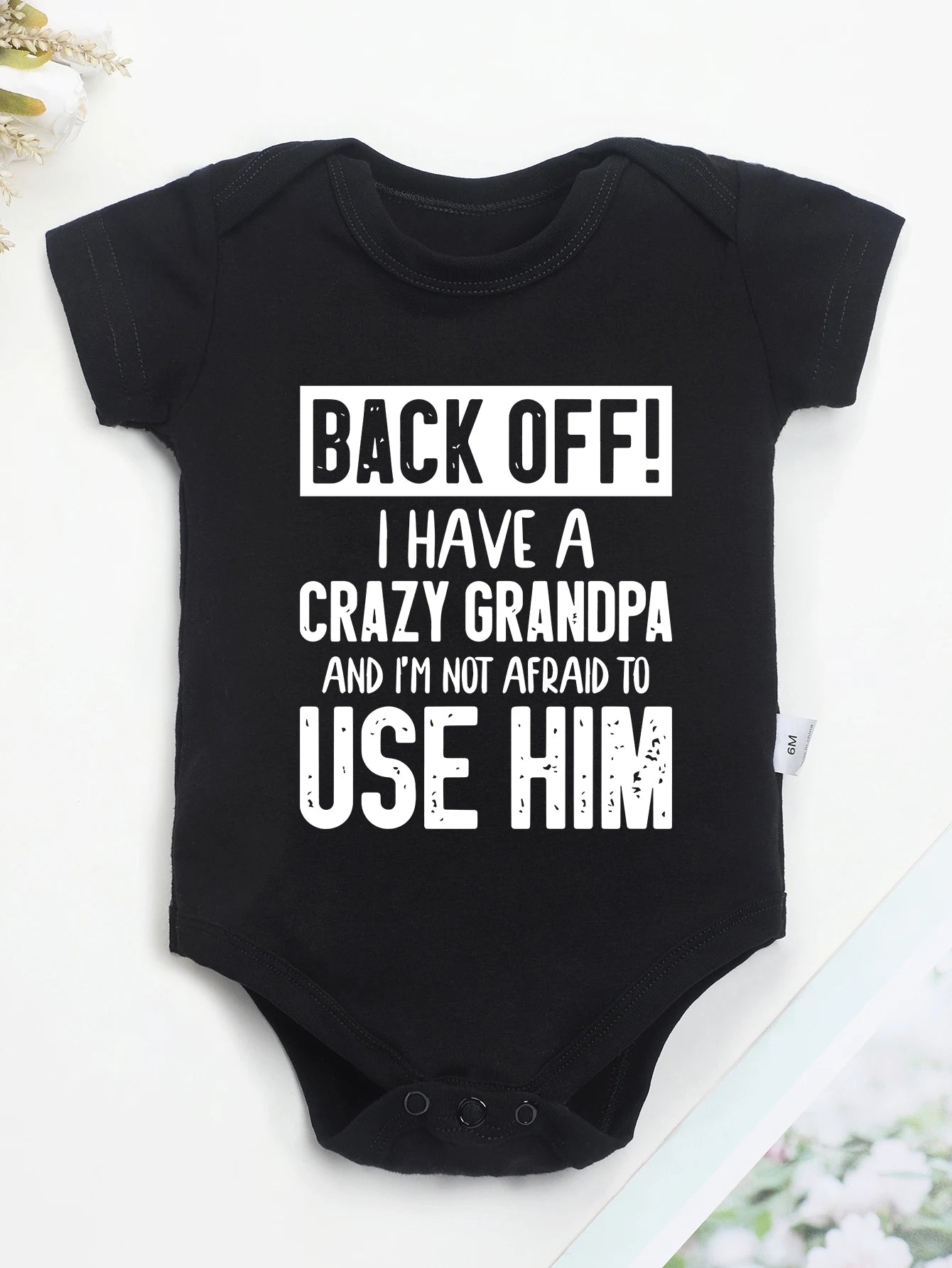 I Have a Crazy Grandpa Funny Newborn Boy Clothes Fine Print 100% Cotton Infant Onesies Cozy Skin-friendly Baby Romper Pajamas