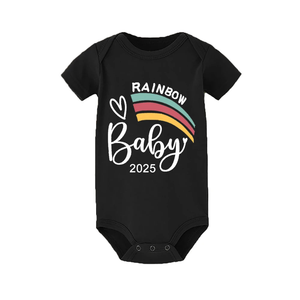 Baby Announcement Coming Soon 2025 Newborn Baby Romper Summer Boys Girls Bodysuit Body Pregnancy Reveal Clothes Toddler Jumpsuit