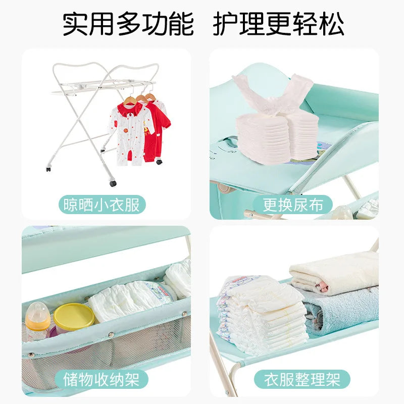 Diaper-Changing Table Baby Care Desk Portable Multifunctional Folding Newborn Baby Bath Diaper Changing Baby Care Table 기저귀 테이블