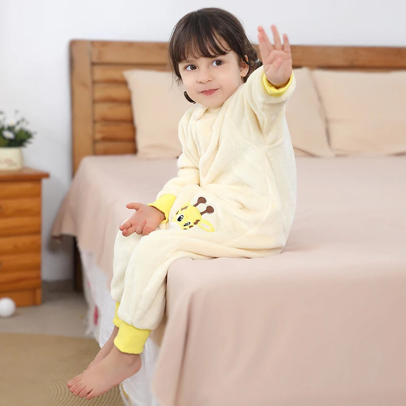 MICHLEY Baby Sleeping Bag Flannel Children Pajamas Warm Winter Clothes Toddler Sack Sleepsack Bedding For Girls Boys Kids 1-6T