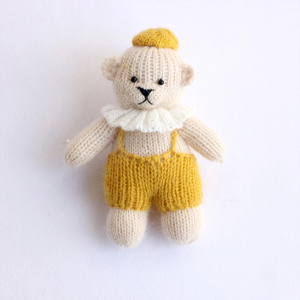 Handmade Knitted Teddy Bear Dolls Photography Toy Mohair Cute Crochet Animal Image Doll Studio Photo Shooting Props Accessories