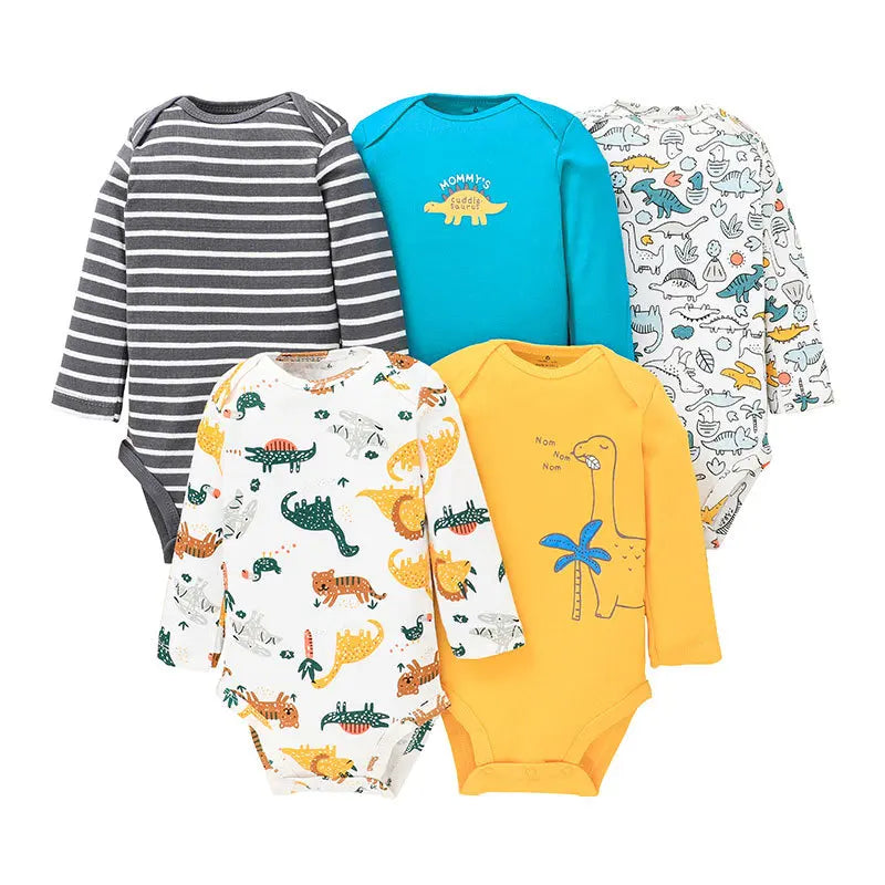 IYEAL 5PCS/lot Baby Boys Clothing Girls Bodysuits Long Sleeve 100% Cotton Baby Clothes 0-24 Months Newborn Body Bebe Jumpsuit