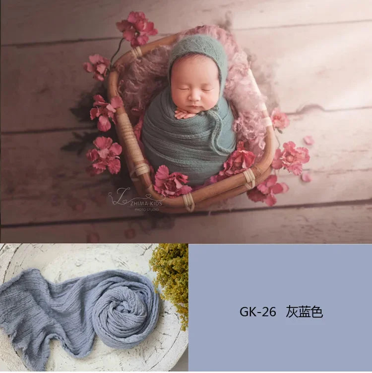 40x180cm Newborn Photography Props Soft High Stretchable Baby Wraps Cotton Swaddling Photo Basket Backdrop Babies Accessories