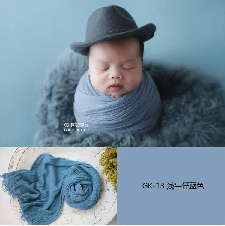 40x180cm Newborn Photography Props Soft High Stretchable Baby Wraps Cotton Swaddling Photo Basket Backdrop Babies Accessories