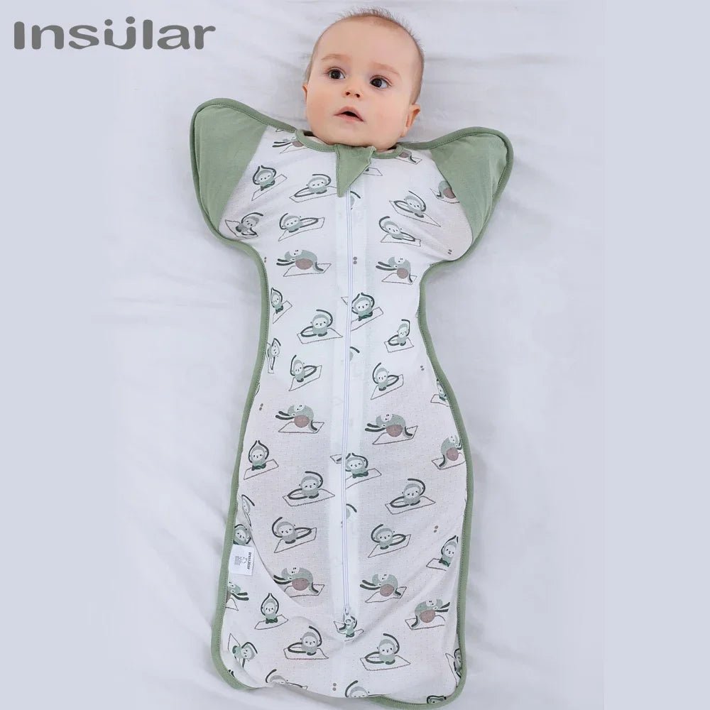 Insular Sleeping Bag For Newborn Cotton Baby Swaddling Cartoon  Parisac Bedding Muslin Anti-kick Jumpsuits 0-18 Months