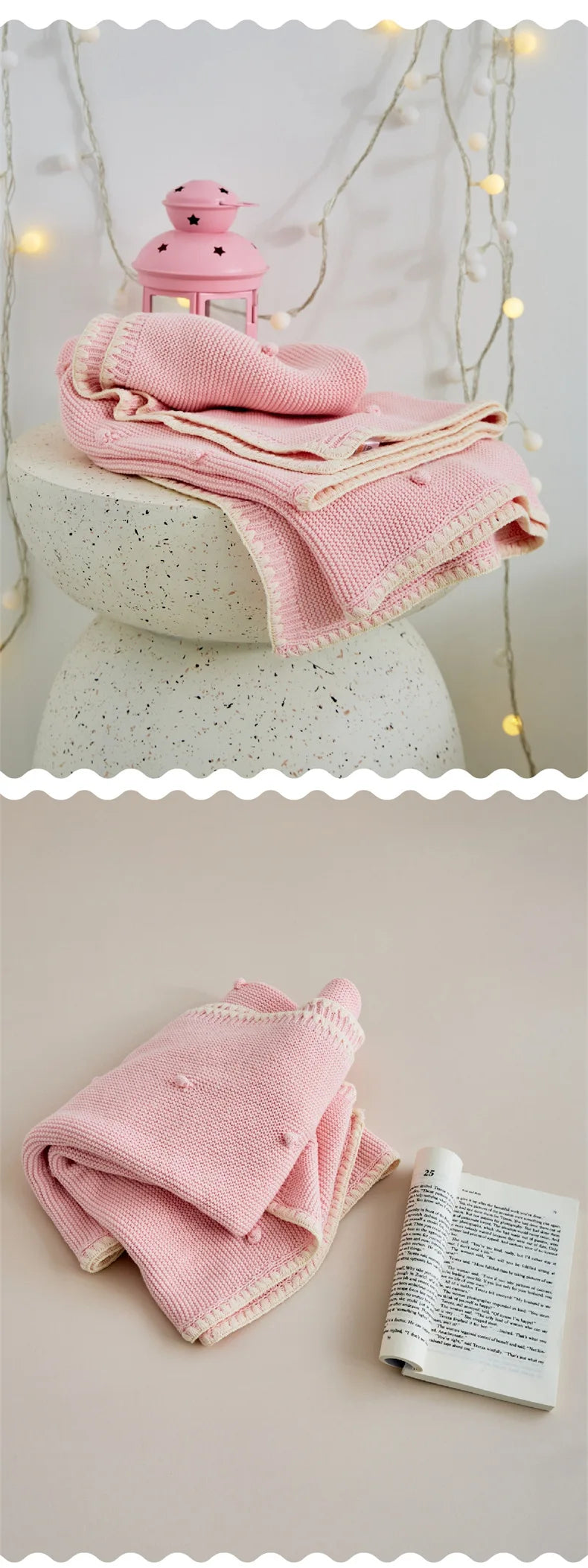 Knitted Baby Blanket Newborn Nordic Throw Blankets For Sofa Cotton Soft Swaddle Blankets For Girl Boy Infant Sleeping Cover