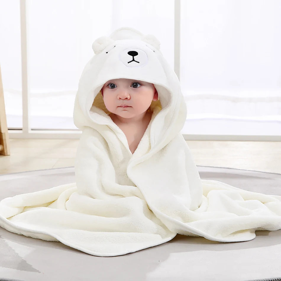 Children Cartoon Animal Bath Towel Soft Newborn Hooded Towel Blanket Toddler Bathrobe Warmth  Sleeping Swaddle Wrap