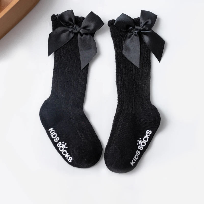 Girls Big Bow Knee High Long Soft New Kids Socks Toddlers Cotton Lace Baby Socks Kids Kniekousen Meisje Dropshipping Girls Socks