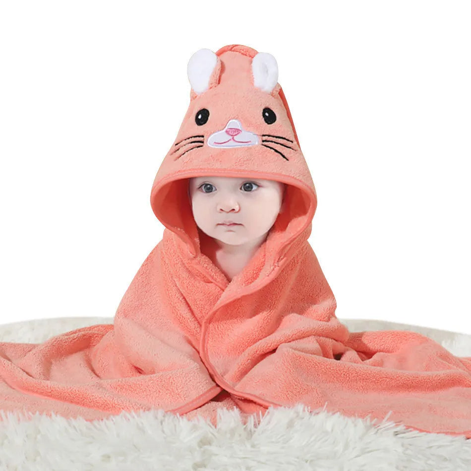 Children Cartoon Animal Bath Towel Soft Newborn Hooded Towel Blanket Toddler Bathrobe Warmth  Sleeping Swaddle Wrap