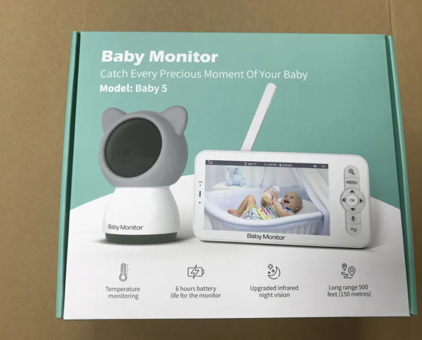 Baby Monitor Babyphone WIFI Wireless Video Baby Camera Bebe Nanny 5 Inch LCD Mobile Phone APP Control PTZ Lullabies for New Born