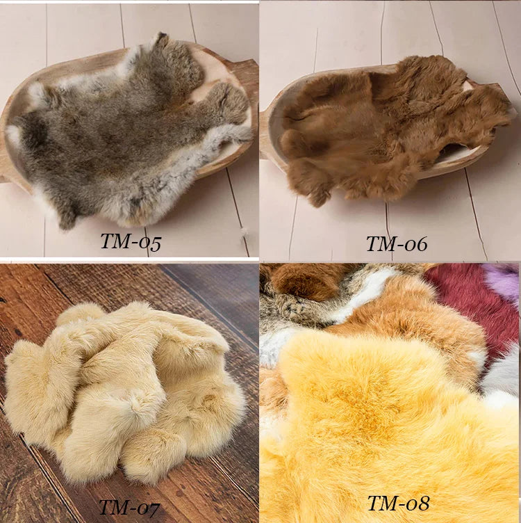 16 Colours Rabbit Fur Blankets of Newborn Photography Props Basket Filling Props Blanket Bunny Wool Background Photo Accessories