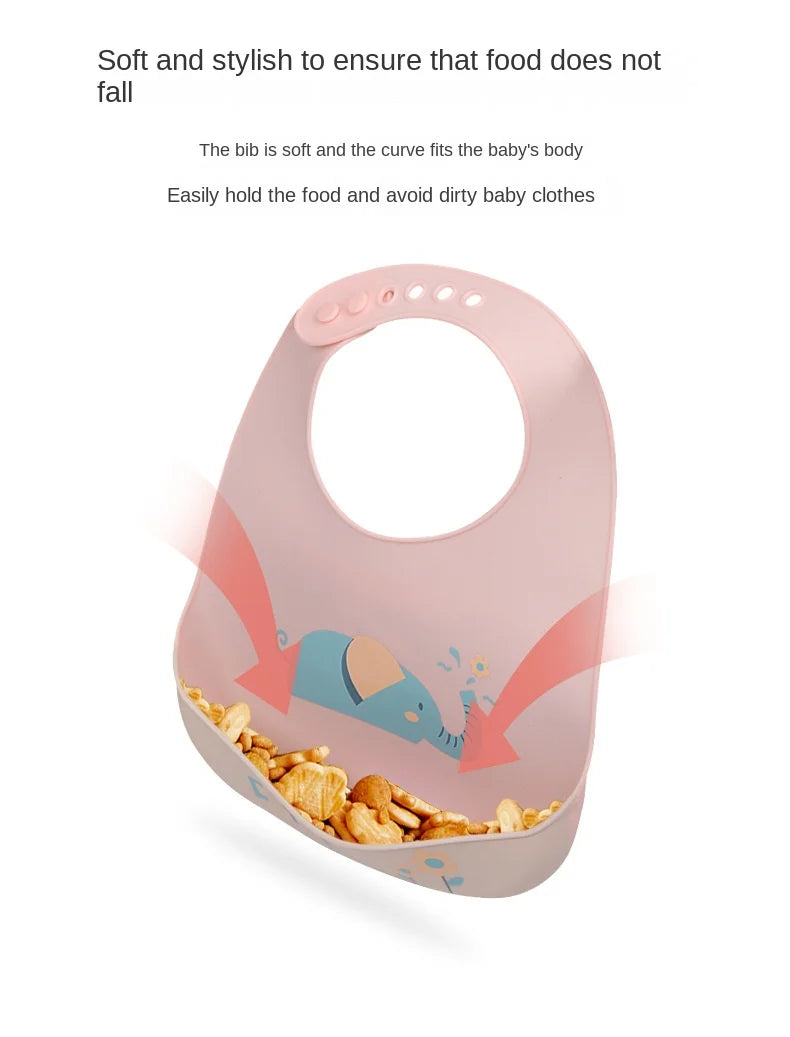 Silicona Baby Food Grade Waterproof Silicone Bibs For Baby Adjustable Cute Cartoon Baby Bib Boys Toddler Feeding Stuff