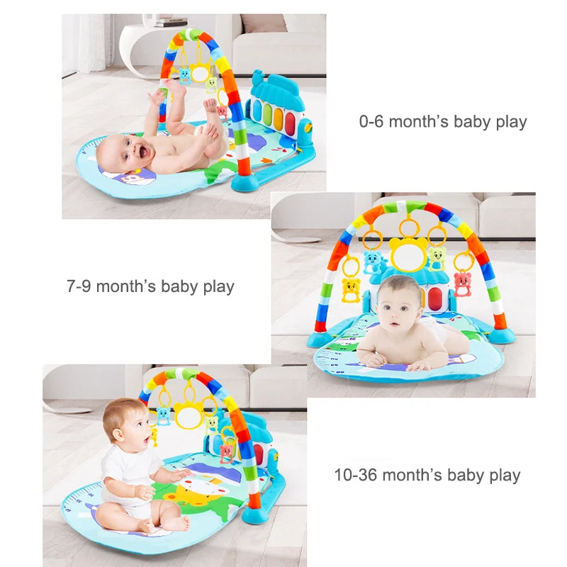 Musical Baby Activity Gym Rack Play Mat Kid Rug Puzzle Mat Carpet Piano Keyboard Infant Playmat Crawling Game Pad Baby Toy Gift