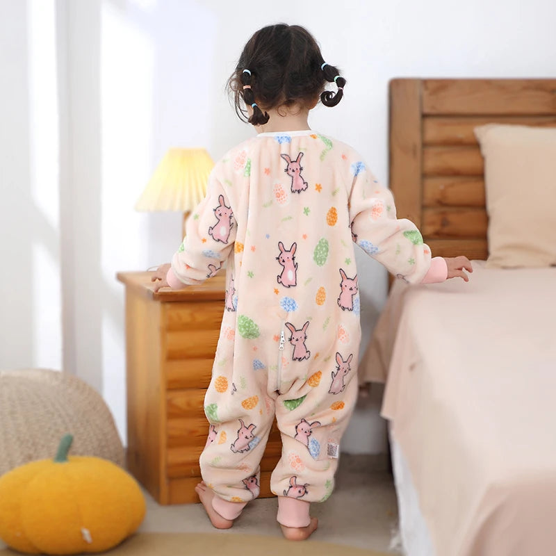 MICHLEY Baby Sleeping Bag Flannel Children Pajamas Warm Winter Clothes Toddler Sack Sleepsack Bedding For Girls Boys Kids 1-6T