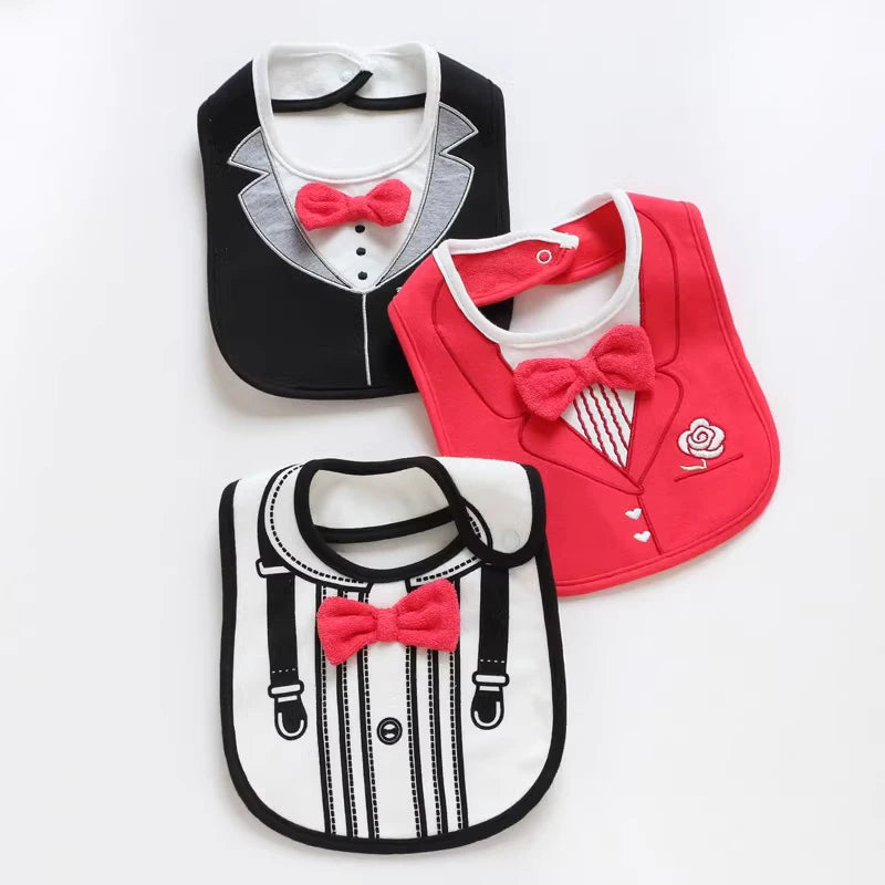 Full term newborn baby three-dimensional bow tie, saliva towel, waterproof gentleman bib, male baby soft rice bag, waterproof