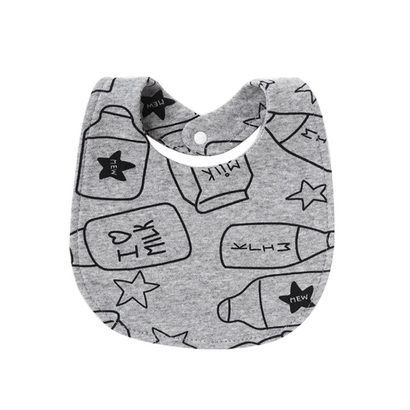 4Pcs/lot Infant Saliva Towel Cute Printed Baby Girls Bibs Double Layer Cotton Saliva Pocket Boys Absorbent Newborn Burp Cloths