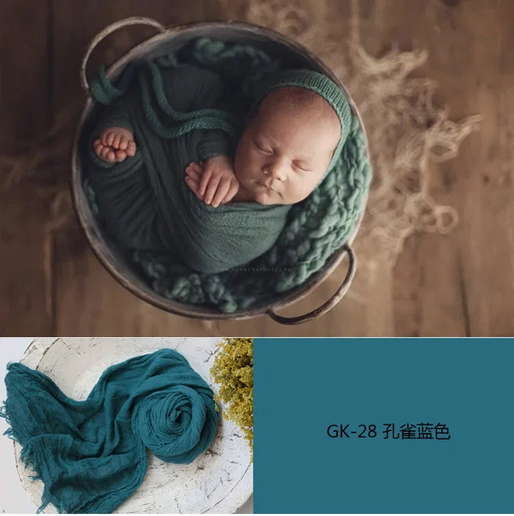 40x180cm Newborn Photography Props Soft High Stretchable Baby Wraps Cotton Swaddling Photo Basket Backdrop Babies Accessories