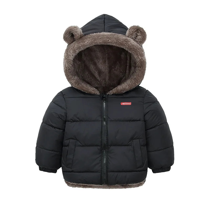 Baby Boys Girls Thick Jackets Winter Hooded Cotton Outerwear Children's Cashmere Padded Fleece Coat Kids Warm Snowsuit Clothes