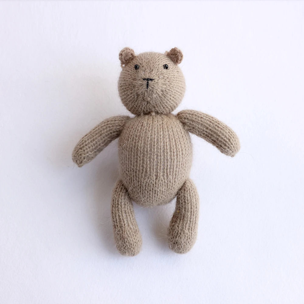 Handmade Knitted Teddy Bear Dolls Photography Toy Mohair Cute Crochet Animal Image Doll Studio Photo Shooting Props Accessories