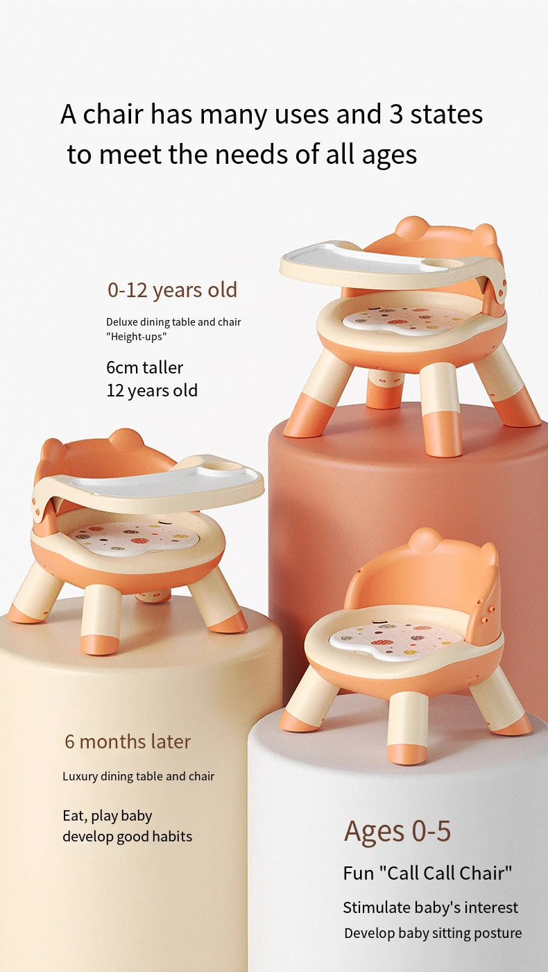 Baby dining chair Baby call chair back learn to sit small stool Low detachable table seat children