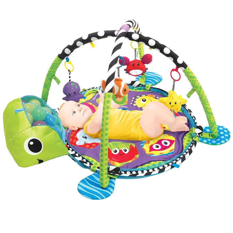 Baby 3-in-1 Fitness Rack Game Blanket Manufacturers Cartoon Animal Crawling Floor Mat Turtle Ocean Ball Pool Comfort