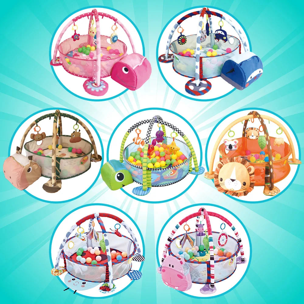 Baby 3-in-1 Fitness Rack Game Blanket Manufacturers Cartoon Animal Crawling Floor Mat Turtle Ocean Ball Pool Comfort