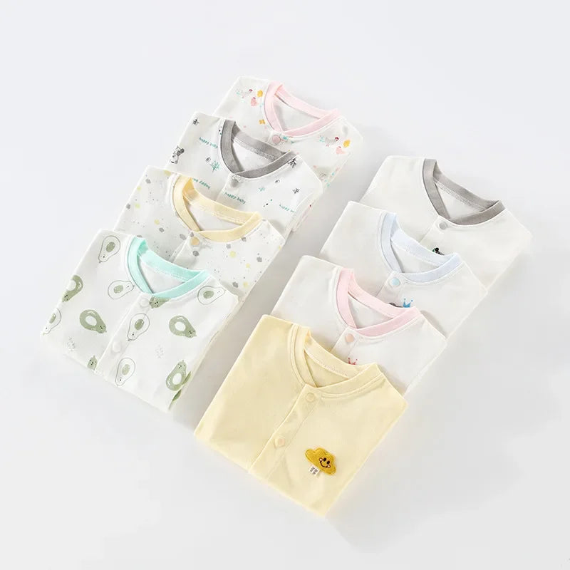 Baby One-piece Clothes Long-sleeved Cotton Newborn Pajamas Rompers Baby Air-conditioned Clothes Spring and Autumn