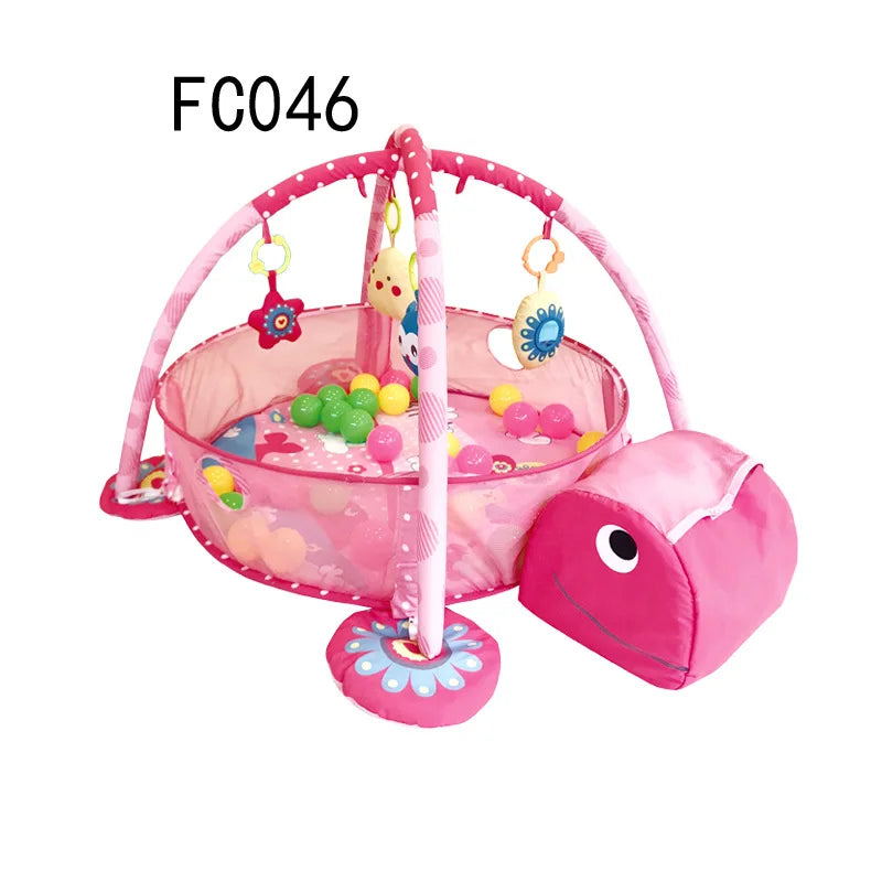 Baby 3-in-1 Fitness Rack Game Blanket Manufacturers Cartoon Animal Crawling Floor Mat Turtle Ocean Ball Pool Comfort